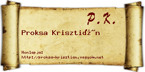 Proksa Krisztián névjegykártya