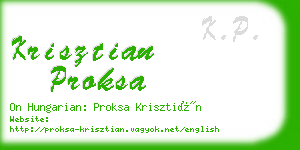 krisztian proksa business card